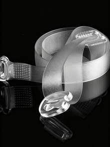 2 Pairs, Transparent Bra Straps With Widths Of 1.0 Cm, 1.2 Cm, 1.5 Cm, And 1.8 Cm Respectively - Clear - View 2