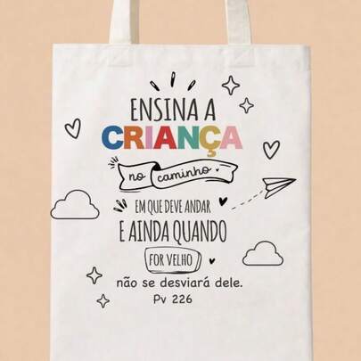 Bolsa ecobag sacola professoara pedagogia educaçao infantil, volta as aulas