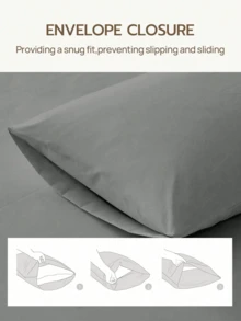 1pc Solid Color Pillowcase, No Pillow Insert, Soft Pillowcase, Wrinkle-Resistant, Fade-Resistant, Soft And Breathable, No Filling, Machine Washable - Grey - View 5
