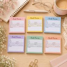 1/3/6 Books Review Record Self-Adhesive Sticky Notes Set, 50 Sheets Per Book, 7.5*7.5cm Square Reading Tracking Memo Pads, Book Reading Notes Rating Record Sticky Notes, Suitable For Book Reading Records, Study Organization, Classroom Notes, Daily Planning, Student Teacher Stationery And Bookworm Reader Gifts - A - View 3