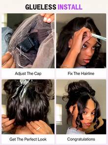 MEGALOOK 360 Full Lace Glueless Deep Wave Wigs 100% Human Hair Invisi Drawstring Natural Black Pull & Go 5x5 Glueless Wig Transparent Lace Pre-Plucked Natural Hairline Beginner Friendly - SNatural - View 10