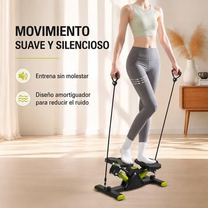 Stepper Multifuncional Con Bandas De Resistencia Pantalla Digital Fitness Casa