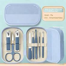14-In-1 Stainless Steel Manicure & Pedicure Set, Multi-Color Portable Nail Clipper Set, Professional Grooming Tools With Green, Blue, Pink PP Storage Box, Unisex, Suitable For Home And Travel - Multicolor - View 14