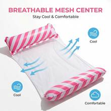 2PCS Water Hammock, Inflatable Hammock, Pool Inflatable Hammock, Pool Float, Inflatable Swimming Bed Suitable For Swimming Pool Adults And Children - Pink+Blue(2PCS) - View 5