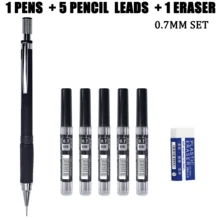 Mechanical Pencil Set, Metal Mechanical Pencil, 0.5mm/0.7mm Refillable Drafting Pencil For Students, School, Office, Writing, Drawing And Sketching - Multiple Styles - View 14