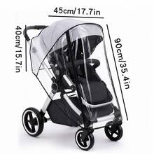 1pc Baby Stroller Rain Cover, Universal Transparent Breathable Waterproof Windproof Dustproof Stroller Accessory, Zipper Design, Suitable For Universal Umbrella Stroller Travel Weather Protection Cover - Clear - View 2