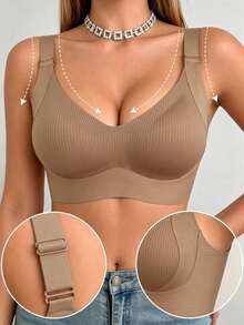 3pcs/Set Women's Seamless Bra, Thin Comfortable Wire-Free, Suitable For Daily Wear And Travel - Multicolor - View 2