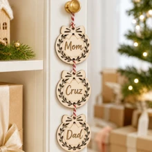 Custom Wooden Snowflake Name Ornament, Personalized Christmas Tree Hanging Decor, Rustic Winter Holiday Style, Customized 1-6 Names Wall Decoration, Customizable Family Name Ornament, Festive Christmas Home Decor, Holiday Keepsake Gift 2026 - Style a - View 6