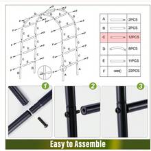 DDCAQIOUA Adjustable 2-In-1 Metal Garden Arch, Climbing Plant Pergola, Durable Steel Structure, Windproof With Ground Stakes, Easy Assembly For Roses, Vines, And Clematis - Iron Flower Climbing Trellis - View 3