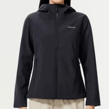 CAMEL CROWN Women's Autumn Outdoor Windproof Slim Fit Softshell Jacket With Triple Protection - Phantom Black - View 5
