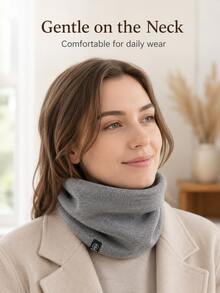 Classic Knitted Fabric Fleece Lined Neck Warmer, Plush Inner Layer With Ribbed Texture, 4 Colors Available, Unisex Pullover Style Scarf, Suitable For Cycling, Running, Hiking, Commuting, Skiing, Outdoor Sports, Cold Weather, Holiday Gifts, Winter Daily Wear - Multicolor - View 2
