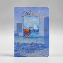 1pc (Size 14.5*21cm) Claude Retro Oil Painting Hardcover Notebook A5 Lined Journal Vintage Art Diary Notepad For Office School Holiday Gift - 6092 - View 9