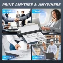 Phomemo A4 Portable Printer For Travel, Upgraded Portable Model, Wireless Thermal Printer Support 8, 5" X 11" US Letter & A4/A5/B5, Compatible With Phone Laptop For Home Car Office Receipt - Black - View 8
