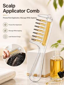 OBOVAY Scalp Medication Massage Comb With Elastic Roller Ball, Transparent Liquid Dispensing Comb For Home Hair Growth And Anti-Hair Loss Essential Oil Care - Multicolor - View 1