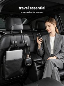 Fashionable Minimalist 2‑Fold Multi‑Functional Car Seat Storage Hook Stylish Car Accessories For Women,Practical Travel Essential,Efficient Organization And Storage,Suitable For Daily Car Interior Use,Road Trip Travel,Father's Day Gift - Multicolor - View 1