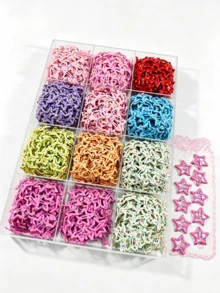 30pcs Colorful Hollow Star Hair Clips - Cute Bangs Clips For Fashionable Women. No Storage Box, Used For Hairstyle Creation. These Hair Clips Add Charm To Your Look, Great For Daily Wear. - Multicolor - View 2