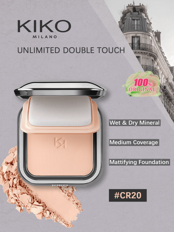 KIKO Milano WEIGHTLESS PERFECTION Islak ve Kuru Kullanıma Uygun Pudra Fondöten CR20, Mat Bitişli Yağ Kontrolü Sağlayan, Hafif ve Uzun Kalıcı, Solma Yapmayan, Akma ve Dağılma Karşıtı, Hediye, 12 G / 0.42 Oz.