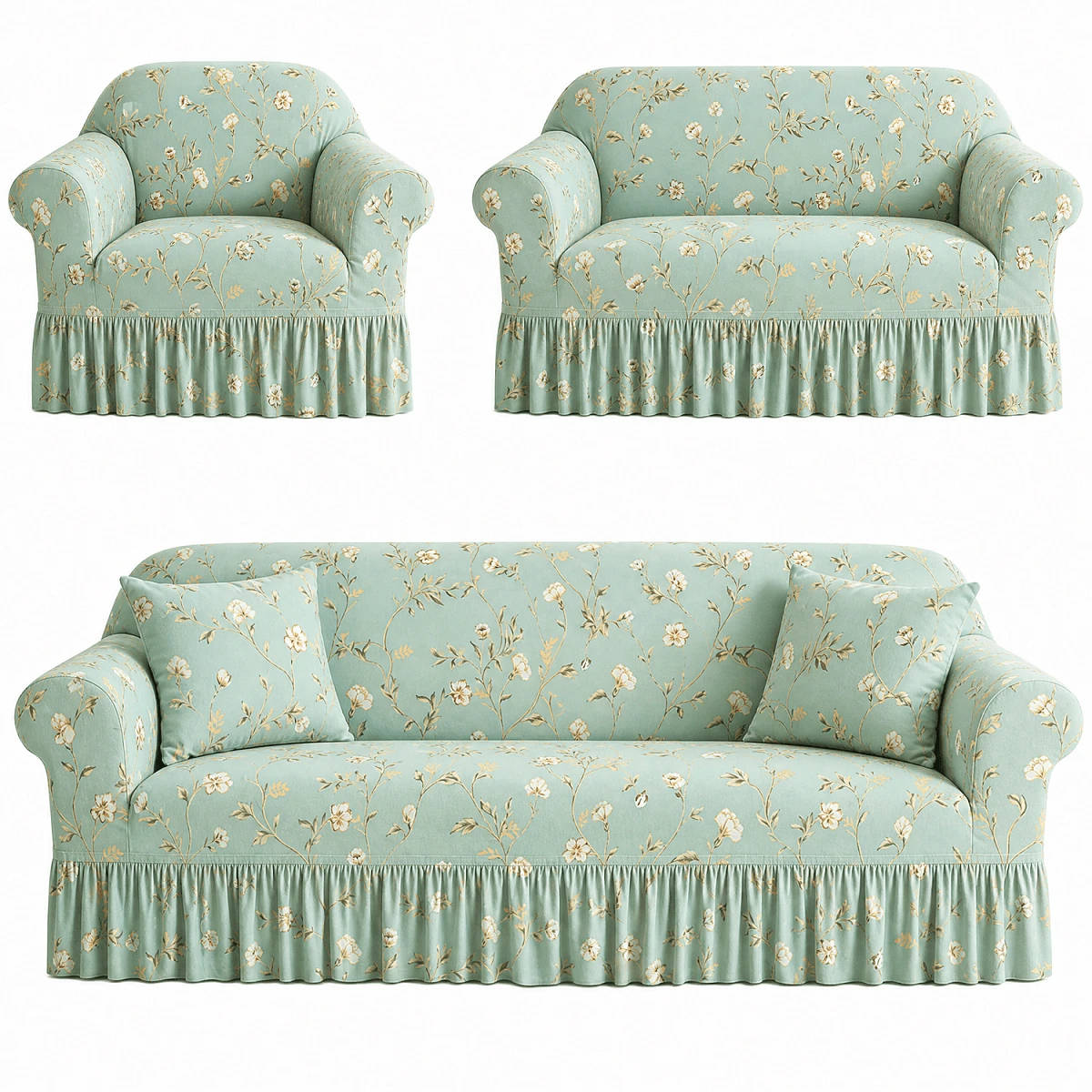 Sofa Slipcovers - Mint Green - View 1