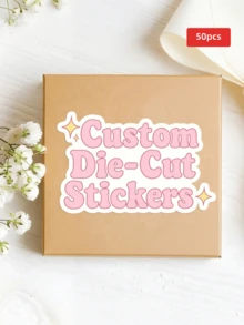 1/50/100/240pcs Personalized Custom Stickers, Multiple Sizes Customizable Text, Suitable For Sports Water Bottles, Envelopes, Invitations, Company Logo, Colorful Stickers, Perfect For Friends, Colleagues, Family, Couples - Multicolor 2 - View 50