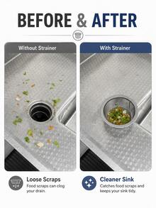2pcsStainless Steel Kitchen Sink Strainer Basket, Reusable Fine Mesh Drain Filter, Food Scrap Catcher, Anti-Clog Sink Drain Strainer For Daily Kitchen Use - Multiple Styles - View 9