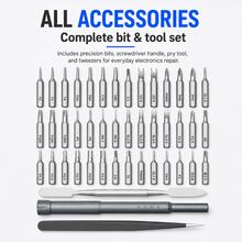 Newly Upgraded 44-In-1 Precision Screwdriver Kit, Magnetic Mini Screwdriver Set With Premium Storage Case, Portable Electronics Repair Tool Kit For Phone, Laptop, Computer, Watch, Glasses & DIY - Grey - View 11