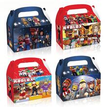12pcs Anime Girl Theme Birthday Party Gift Boxes, Cute Character Candy Boxes With Handles, Portable Gift Boxes, Anime Theme Birthday Party Decoration, Suitable For Game Night, Birthday Party And Teen Gifts Theme Snack Candy Boxes - Multicolor - View 1