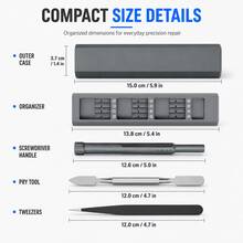 Newly Upgraded 44-In-1 Precision Screwdriver Kit, Magnetic Mini Screwdriver Set With Premium Storage Case, Portable Electronics Repair Tool Kit For Phone, Laptop, Computer, Watch, Glasses & DIY - Grey - View 10