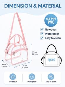 Transparent Lunch Bag, Durable Fashionable Portable, Large Capacity, Suitable For Office Workers And Students, Multi-Functional Travel Storage Bag, Suitable For All Seasons, Not Suitable For Direct Food Contact - Multicolor - View 8