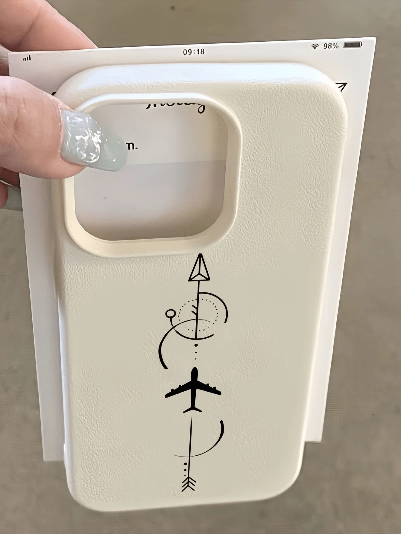 1件 白色箭頭紙飛機極簡全包覆 TPU 防摔手機殼,適用於 Apple 18 17 16 15 14 13 12 11 Pro Max Air 及系列 - 彩色 - 查看 1