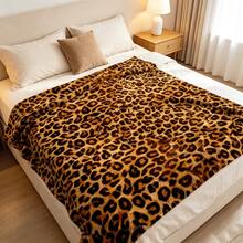 1PC Vintage Leopard Print Plush Blanket Home Sofa Decor Throw Blanket Bedroom Living Room Leisure Nap Blanket - Multicolor - View 3