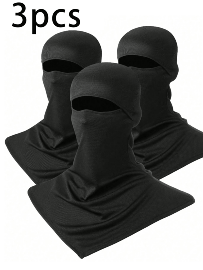 1pc Or 2pcs Or 3pcs Balaclava Face Mask Sun Protection Neck Gaiter Summer Full Face Mask Breathable Motorcycle Helmet Liner Windproof Long Neck Cover Ski Mask