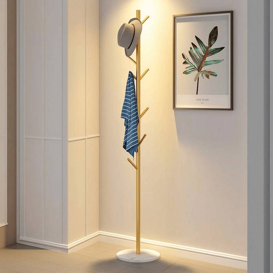 Metal Freestanding Hall Tree Coat Rack Stand With 8 Hooks For Entryway Hallway - View 1