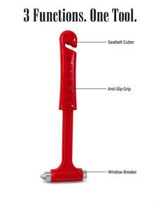 3-In-1 Multifunctional Hammer Window Breaker Car Equipment Solid Mini Hammer Vehicle Escape Tool - Red - View 4