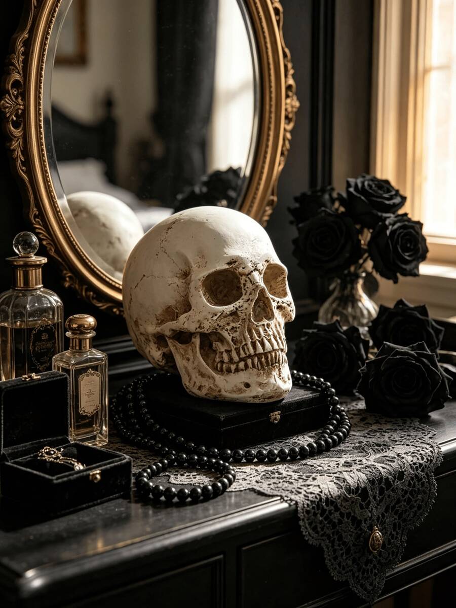1pc 1:1 Realistic Adult Skull Model, Suitable For Home Decor, Bedroom Decor, Office And Student Use, Best Christmas Gift - Multicolor - View 1