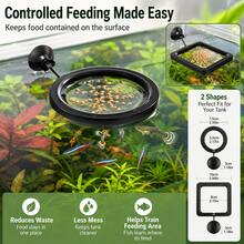 2pcs Floating Feeding Ring System With Suction Cup Base And Adjustable Feeding Station – Suitable For Guppies, Goldfish, And Betta Fish Aquarium Feeders. Floating Debris For Filtration, Provides Fish Food Dispenser For Aquariums. - Multicolor - View 2