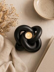 1pc Modern Abstract Knot Tea Light Candle Holder, Sculptural Candle Stand, Minimalist Desktop Home Decor, Suitable For Living Room, Bedroom, Coffee Table, Bookshelf, Mantel And Entryway - Knot Candle Holder - View 6