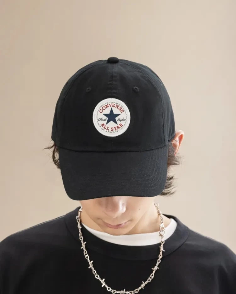 Converse Unisex Chuck Taylor SEASONAL Autumn New Classic Round Logo Casual Baseball Cap UA5805-023 - Black - View 1