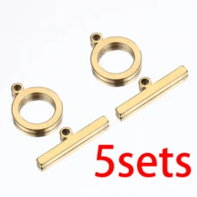 5Pcs Stainless Steel Round OT Clasp Jewelry Connector Buckle Suitable For DIY Necklace Bracelet Jewelry Ending Clasp Accessories - Stainless Steel Buckle - View 10