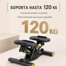 Stepper Multifuncional Con Bandas De Resistencia Pantalla Digital Fitness Casa - Negro - Ver 5