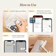 NIIMBOT B18/N1 Pita Gulung dan Pita Karbon Tahan Air dan Minyak untuk Label Transfer Termal, Cocok untuk Hadiah Natal, DIY, Pesta Pernikahan Bertema Bunga - View 3