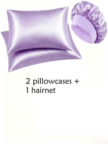 3pcs Set, Includes 1 Fashionable Sleep Cap And 2 Envelope Pillowcases, Suitable For Home, Bedroom, Living Room Or Hotel Use (Pillow Inserts Not Included) - Multicolor - View 15