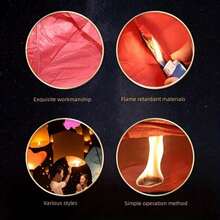 5/10/20pcs Sky Lanterns Wishing Paper Lanterns - Flying Lanterns For Wedding, Birthday, New Year, Christmas Party Decorations - Assorted Colors (Please Use In Compliance With Local Laws And Regulations) - Multicolor - View 5