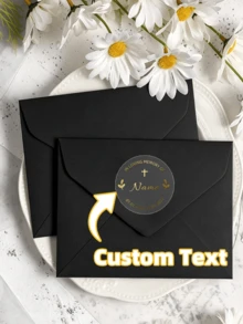 1/30/60/120pcs Customizable Round Memorial Stickers, Customizable Text, Suitable For Corporate Logo, Memorial Item Decoration, Invitation, Envelope, Gift Box. Ideal Gift For Parents, Friends, Couples, Bridesmaids And Groomsmen, Suitable For Anniversary, Wedding, Birthday - Multicolor 1 - View 2