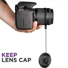 2/4pcs Lens Cap Holder, DSLR Camera Lens Cap Strap, Lens Cap Leash, Cable Lanyard, Universal For /Olympus DSLR Cameras, Lens Cap Tether For Digital SLR Cameras - Black - View 2