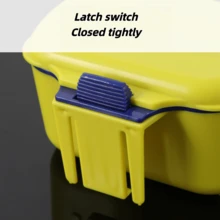 1 Pack Fishing Bait Box For Red Worms Earthworms Multifunctional Divided Bait Storage Case With Drainage Holes Portable Belt Clip Live Bait Container For Sea Fishing Outdoor Angling Accessories - Yellow - View 4