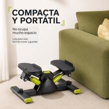 Stepper Multifuncional Con Bandas De Resistencia Pantalla Digital Fitness Casa - Negro - Ver 2