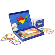 Children Back To School Educational Magnetic Tangram Puzzle, Elementary School Teaching Aid, Back To School Season Gift, Children Magnetic Puzzle Geometric Blocks 2-In-1 Learning & Education Intellectual Toy Gift - Multicolor - View 12