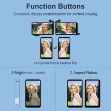 1pc 4.02 Inch Magnetic Phone Selfie Monitor Screen, -Suitable For Photography, Live Streaming, Wireless Vlog Screen With Remote Control Function, High-Definition Screen 180° Rotation And Screen Mirroring, Supports Phone Rear Camera, With Zoom/Remote Control/Speaker Function, 33ft Bluetooth Range, 3 Brightness Adjustment Levels, Camera, Lighting, Suitable For Mother's Day/Birthday/National Day/Graduation/Travel Gift (White) - Multicolor - View 7
