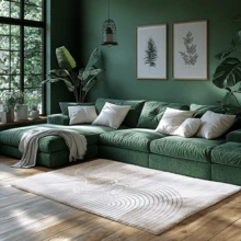 1 Piece Vintage Hand-Drawn Lines Living Room Sofa Carpet, Made Of 6mm Imitation Cashmere Material, Soft And Machine Washable, Ideal For Seasonal Decorations Throughout The Year. - Multicolor - View 2