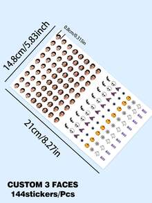 Custom Photo Nail Stickers, Personalized Face And Pet Nail Decals, Halloween Ghost Pumpkin Spider Web Patterns, Waterproof Self-Adhesive DIY Nail Stickers, Halloween-Themed Decorations, Suitable For Women And Girls' Halloween Parties - Multicolor - View 13